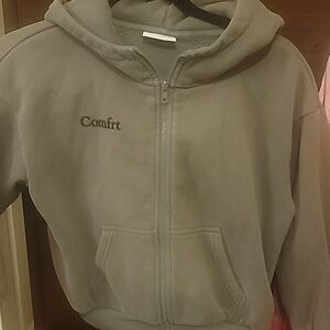 Kids Comfrt Gray Full-Zip Hoodie Sweatshirt Size Medium
